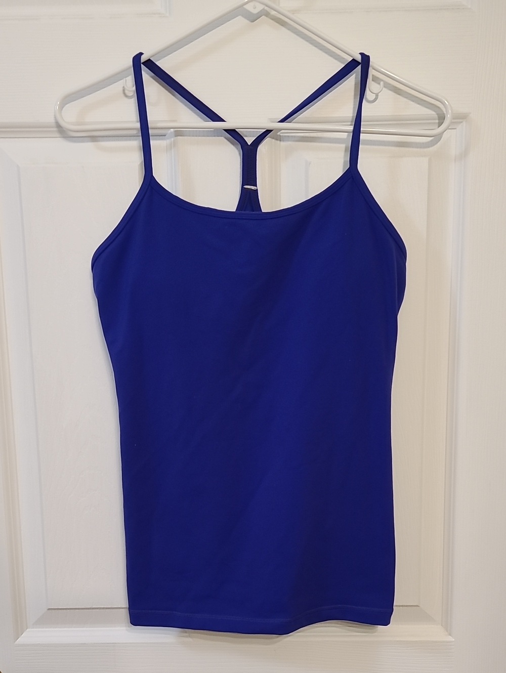 Vintage Lululemon Power Y Tank Top Built-In Bra Indigo Sapphire Blue Luon Sz 10